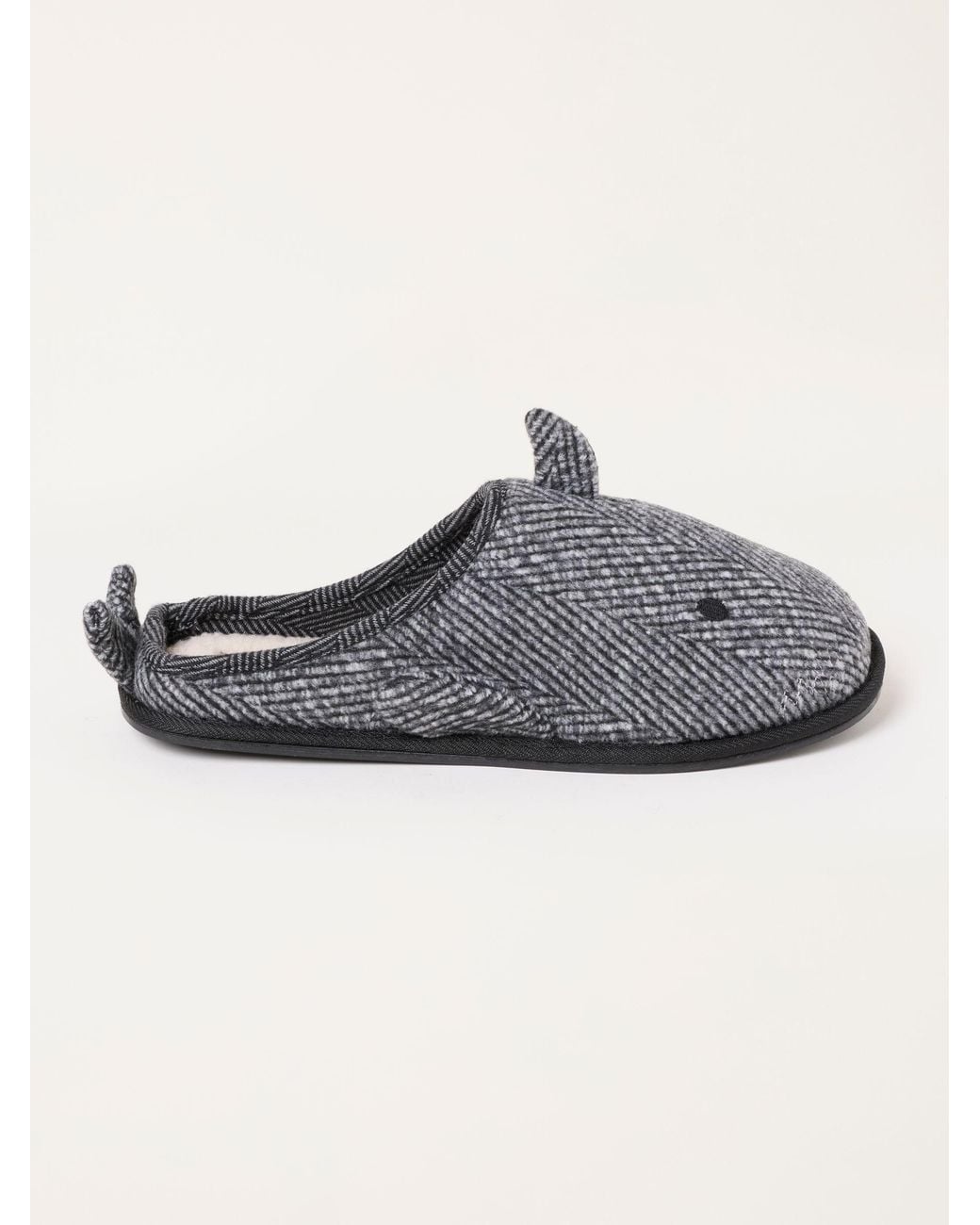 FatFace Gray Fatface Novelty Shark Mule Slipper for men