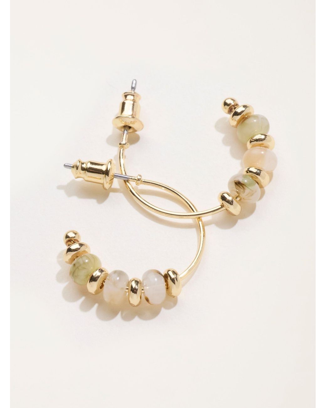 FatFace Natural Fatface Beaded Hoop Earrings