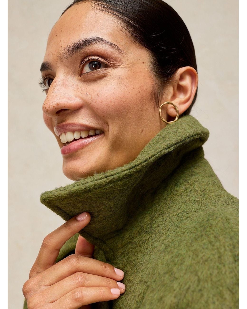 White Stuff Green Kelsey Wool Blend Coat