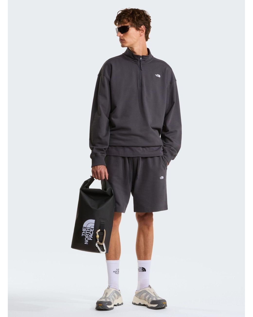 The North Face Gray Essential Light Relaxed 1/4 Zip Sweat Top for men
