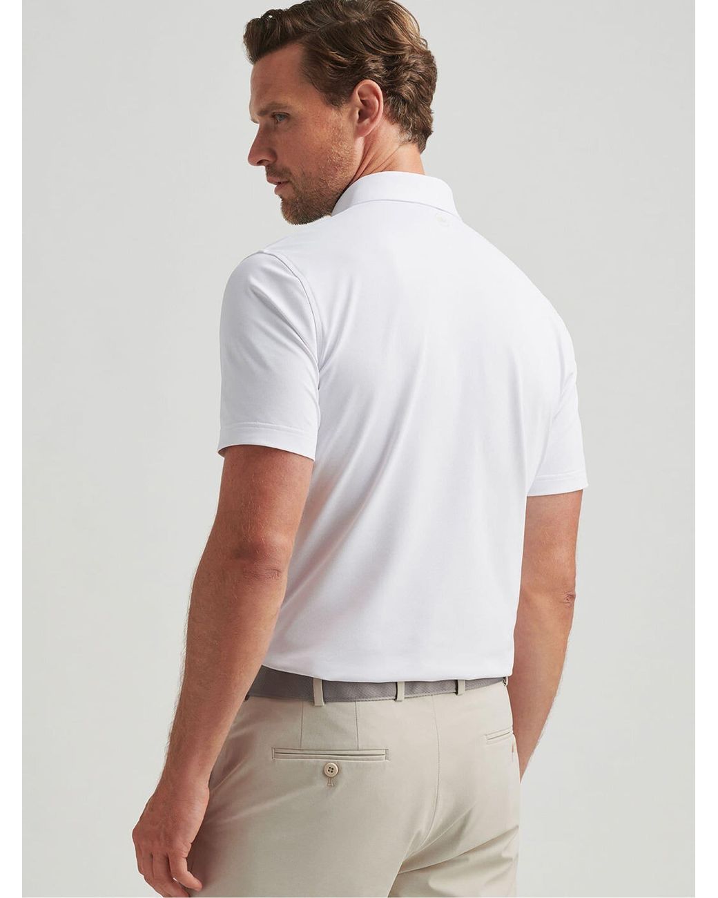 Peter Millar Soul Performance Mesh Polo Shirt in White for Men | Lyst