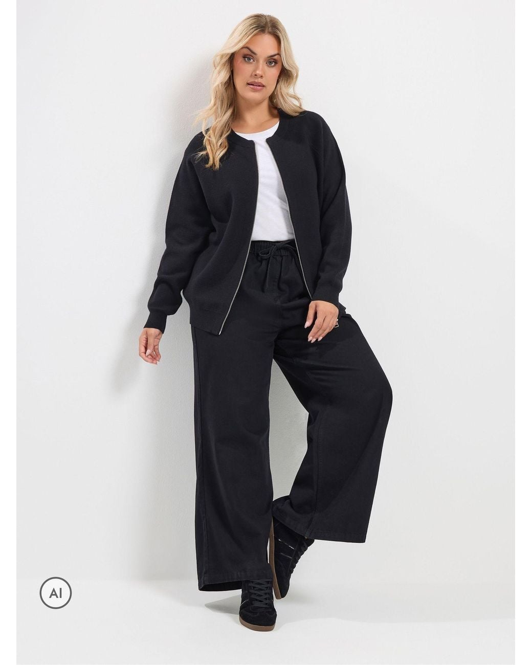 Yours Curve Blue Button Through Cardigan