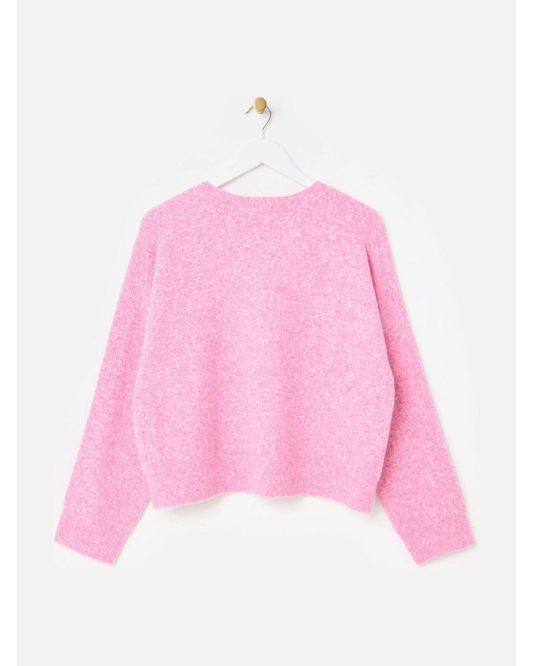 Oliver Bonas Pink Crew Neck Knitted Jumper