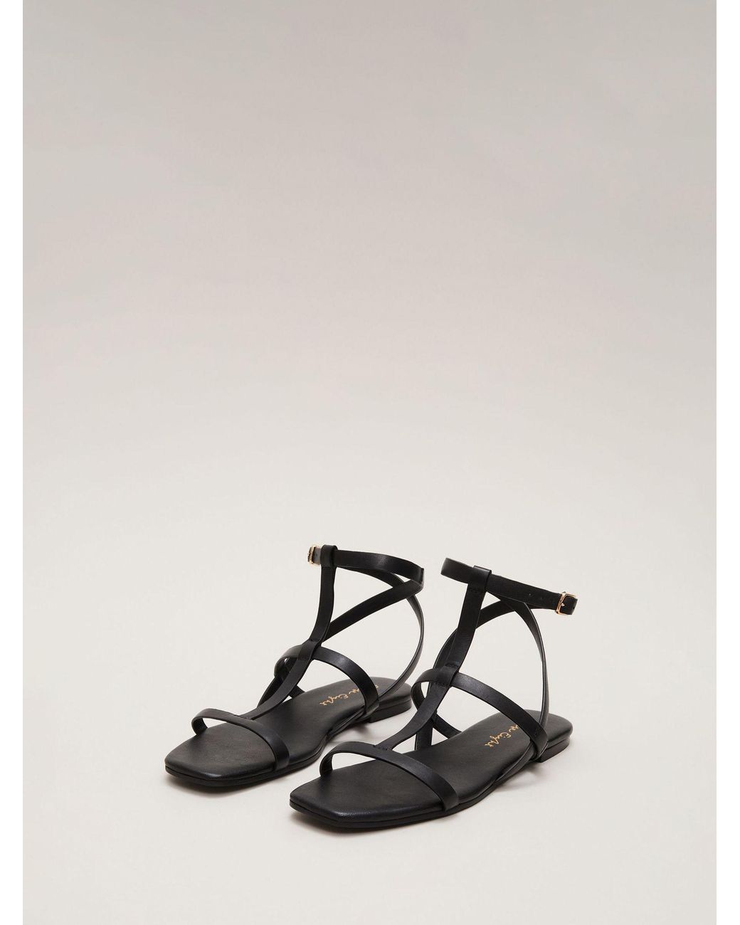 Phase Eight Natural Strappy Flat Sandals