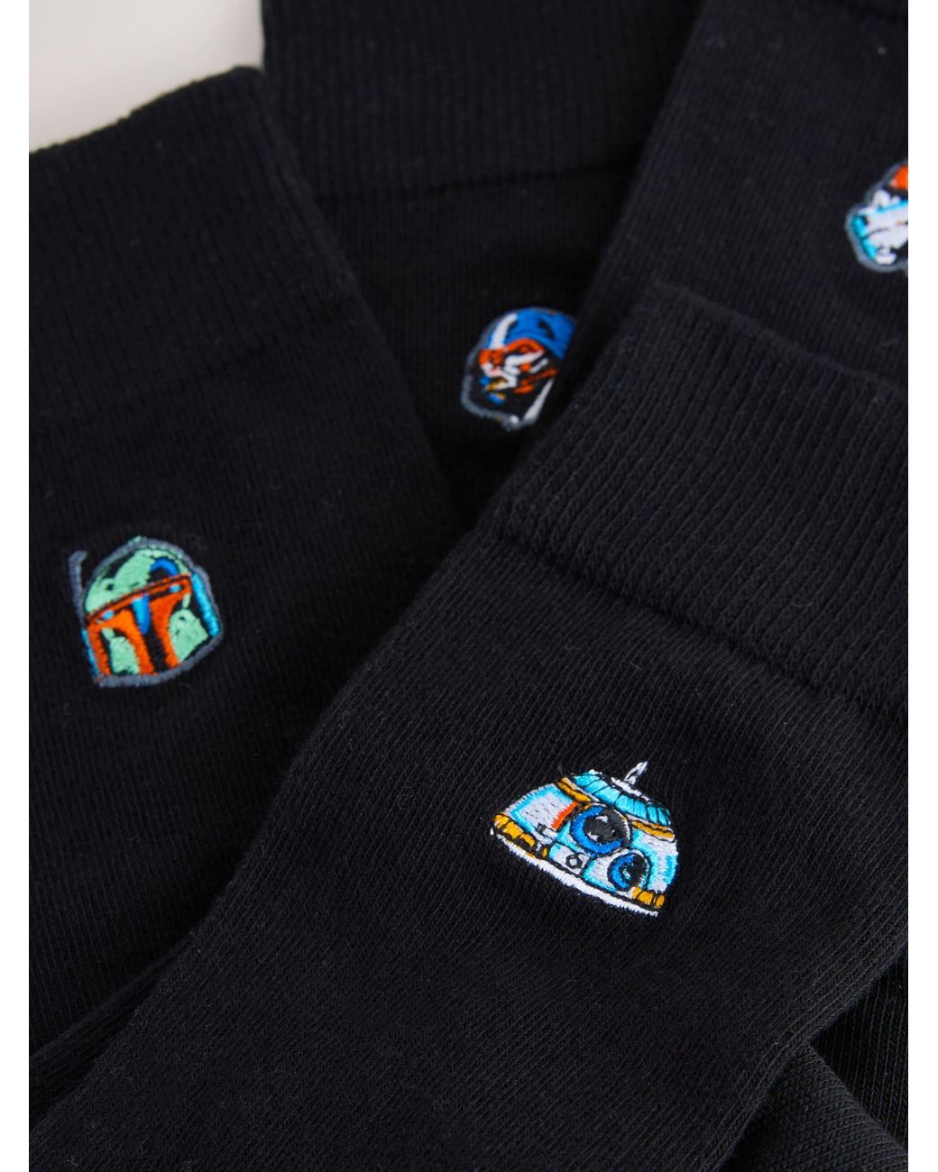 Next Black Embroidered Socks 4 Pack for men