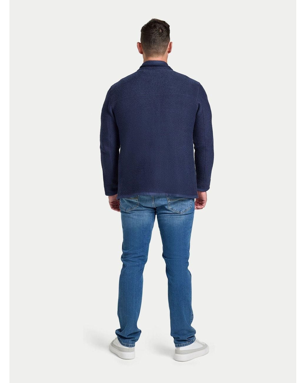 Tourus Raging Hunter Raging Bull Textured Zip Through Jacket in Blue for Men | Lyst