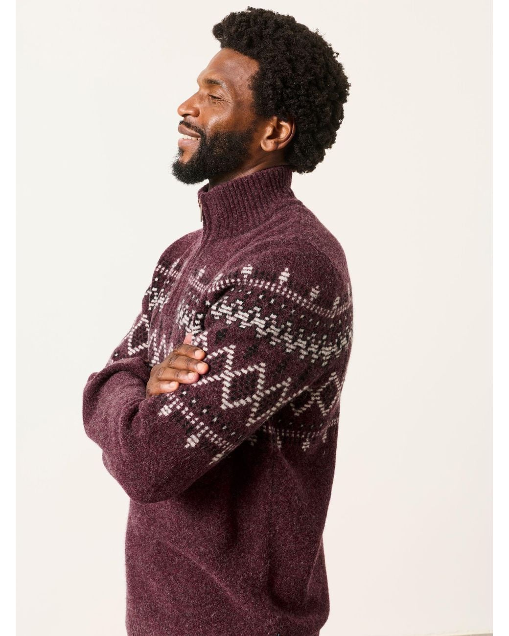 FatFace Red Brinley Half Neck Knitted Jumper for men