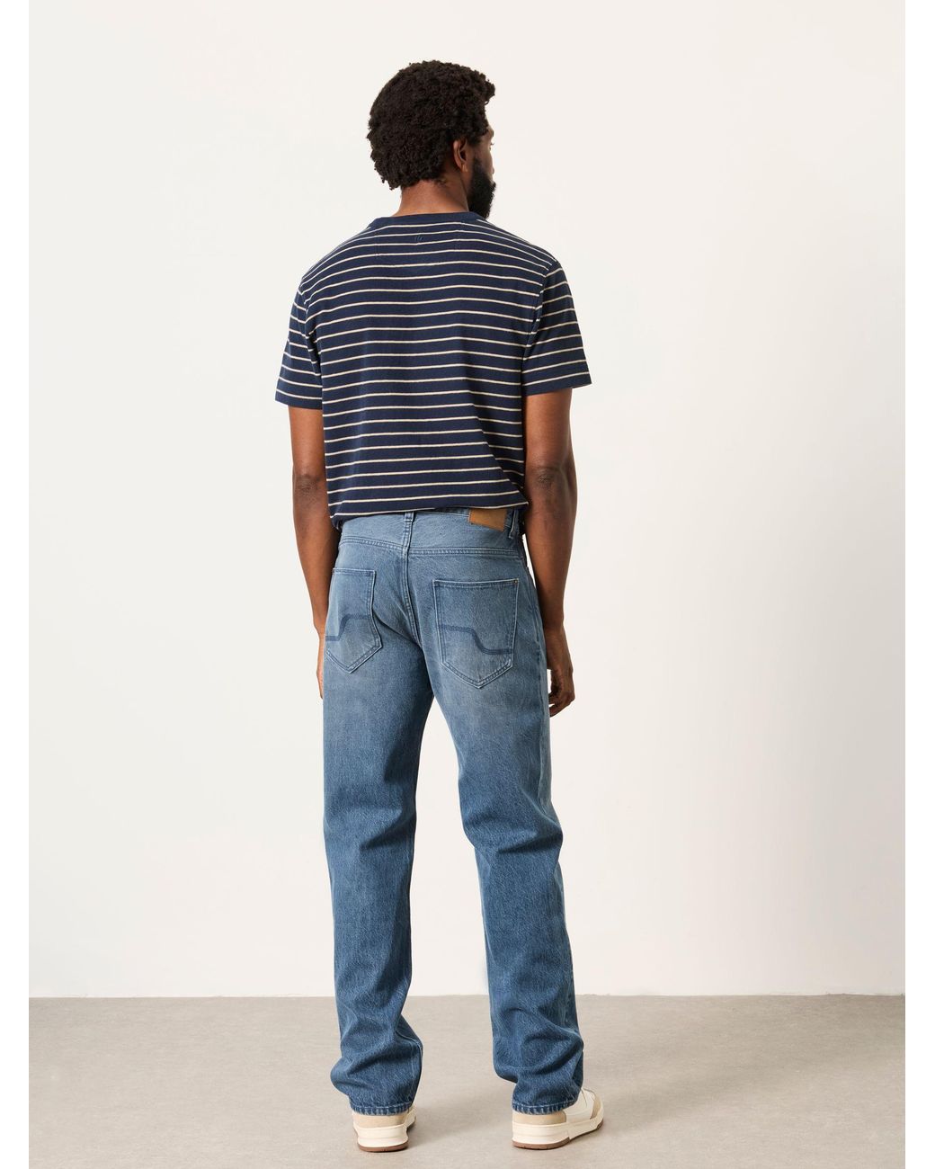 FatFace Blue Fatface Mid Relaxed Straight Fit Jeans for men