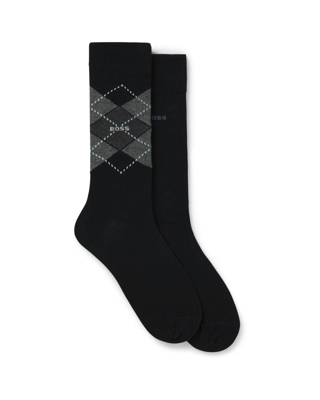 Boss Black Argyle Logo Socks 2 Pack for men