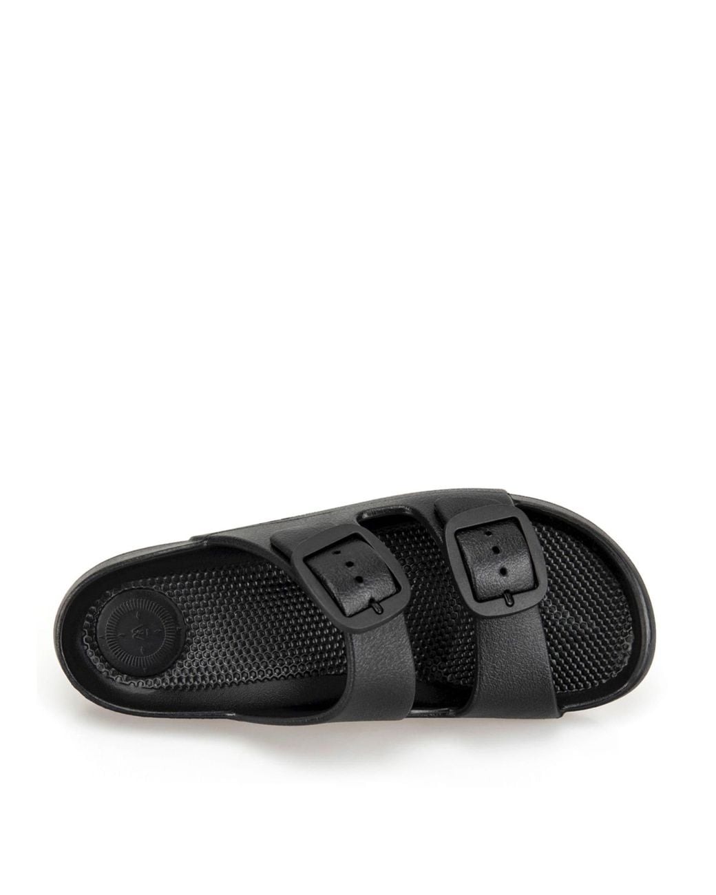 Totes Black Solbounce Double Buckle Adjustable Slides
