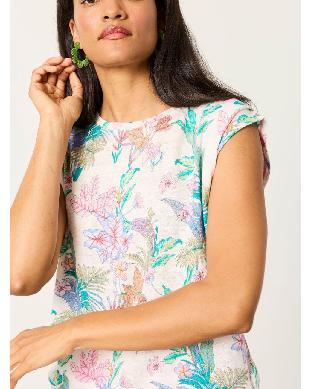 FatFace Pink Lou 100% Linen Tank Top
