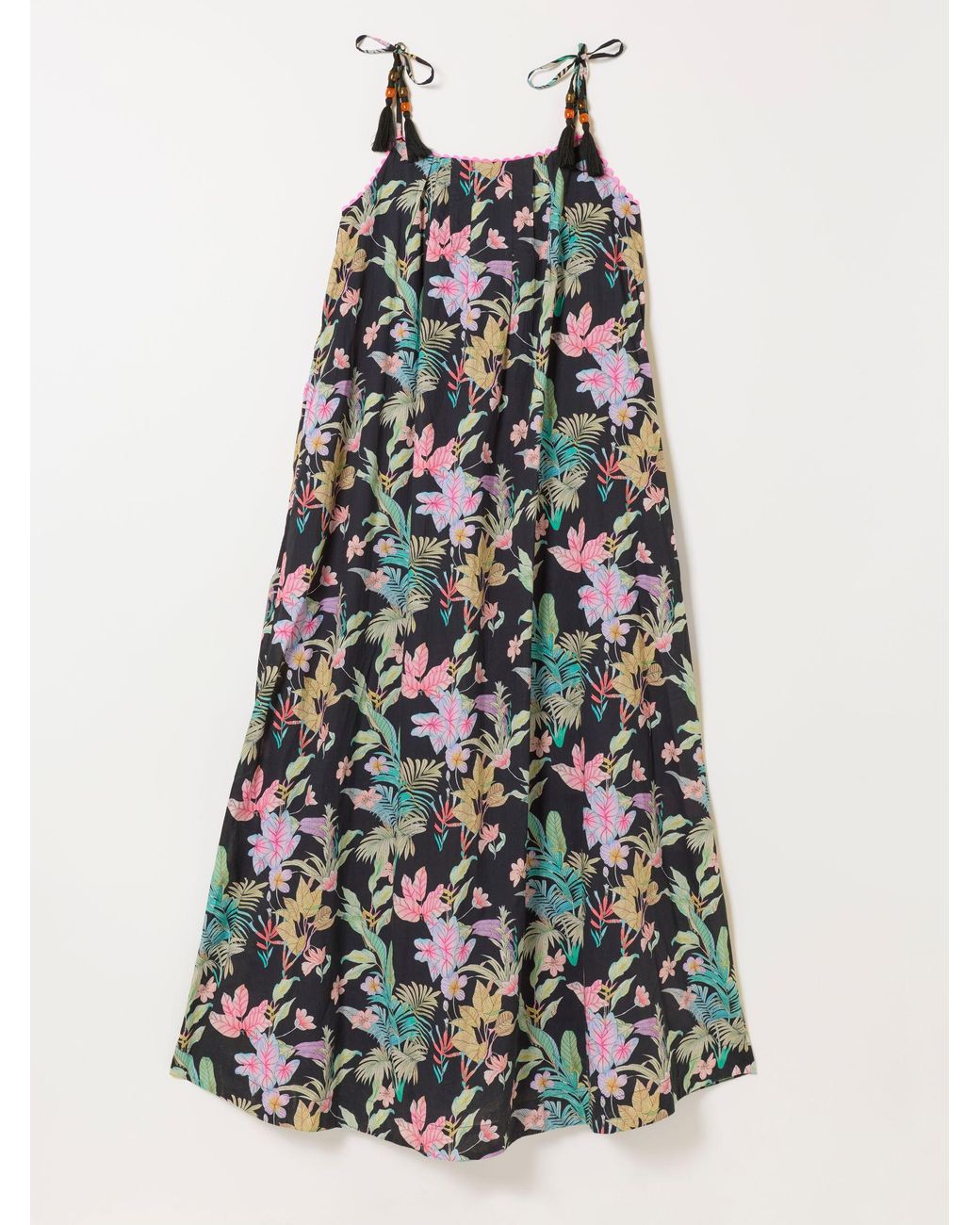 FatFace Multicolor Bea Petite Tassel Tie Strap Maxi Dress