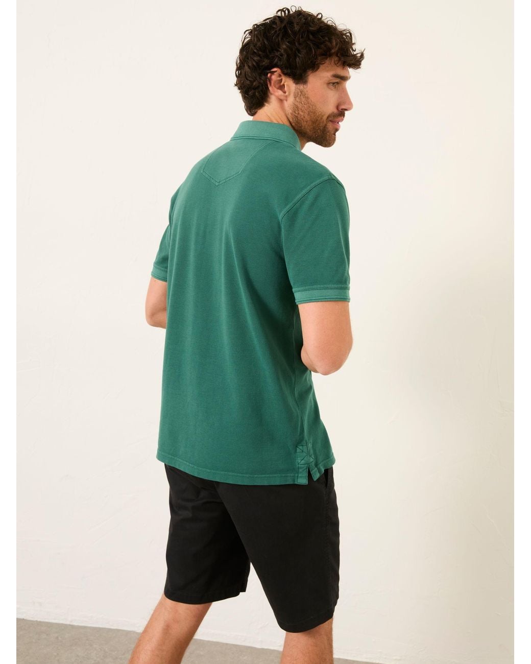 FatFace Green Short Sleeve Pique Polo Shirt for men