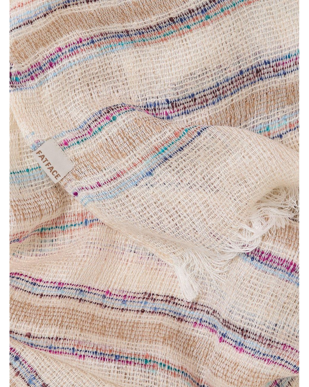 FatFace Natural Fatface Stripe Festival Scarf
