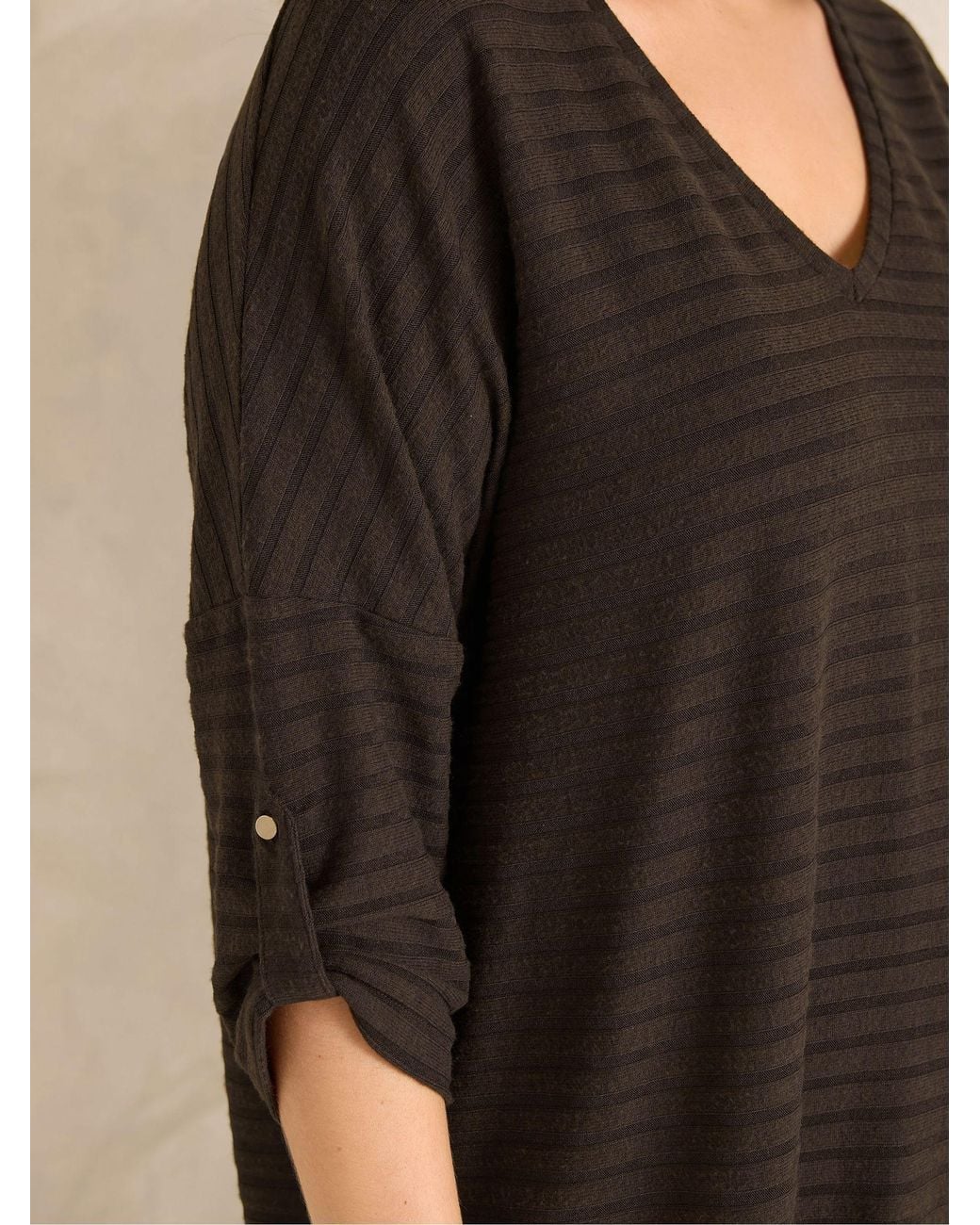 Evans Gray Turn Back Sleeve Jumper