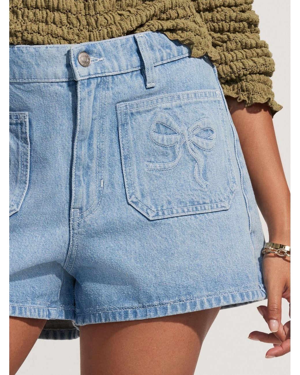 Next Blue Patch Pocket Bow Shorts