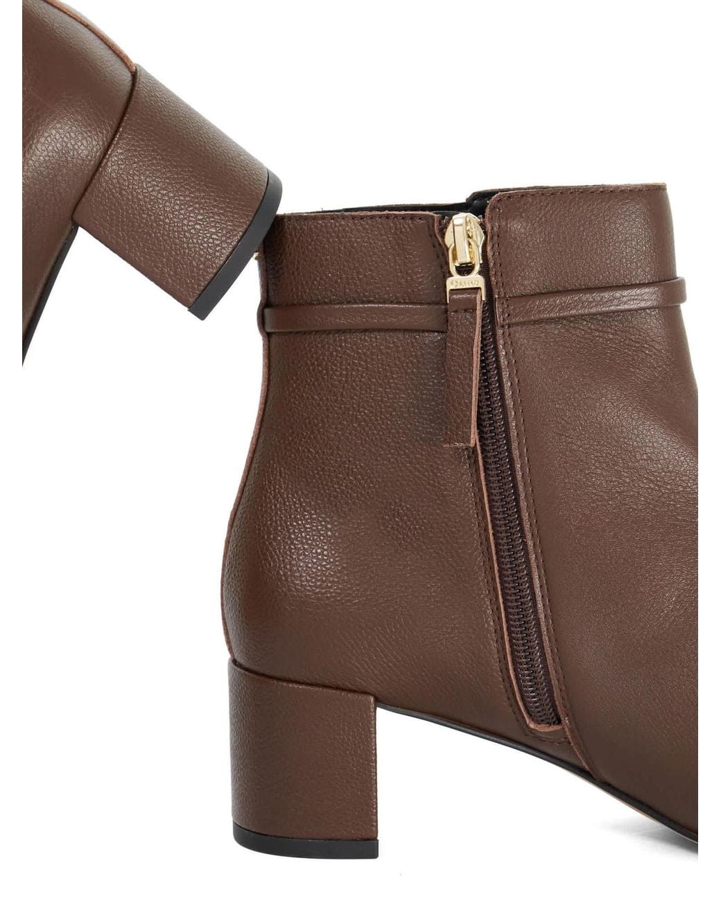 Dune Brown Oaken Ankle Boots