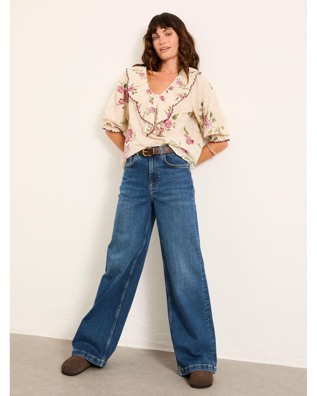 FatFace Blue Welling Wide Leg Wide Leg Jeans