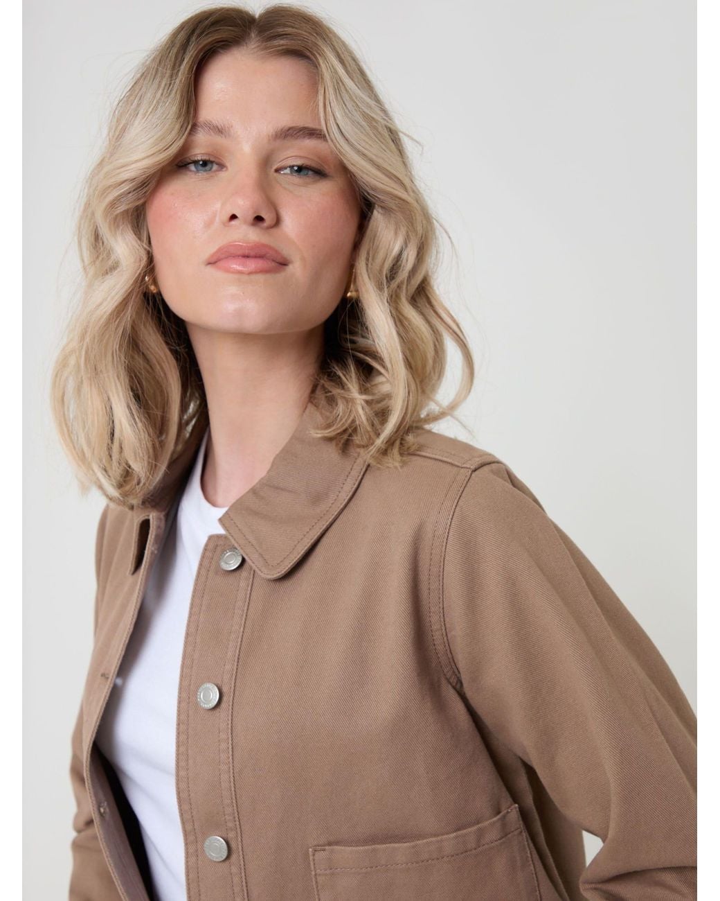 Threadbare Natural Denim Jacket With Patch Pockets