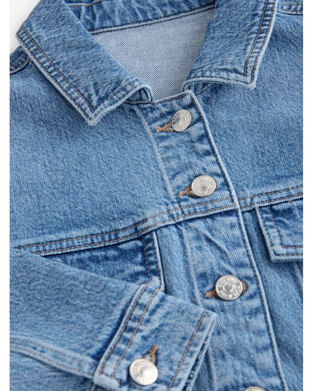 Next Blue Fuller Bust Fitted Denim Jacket