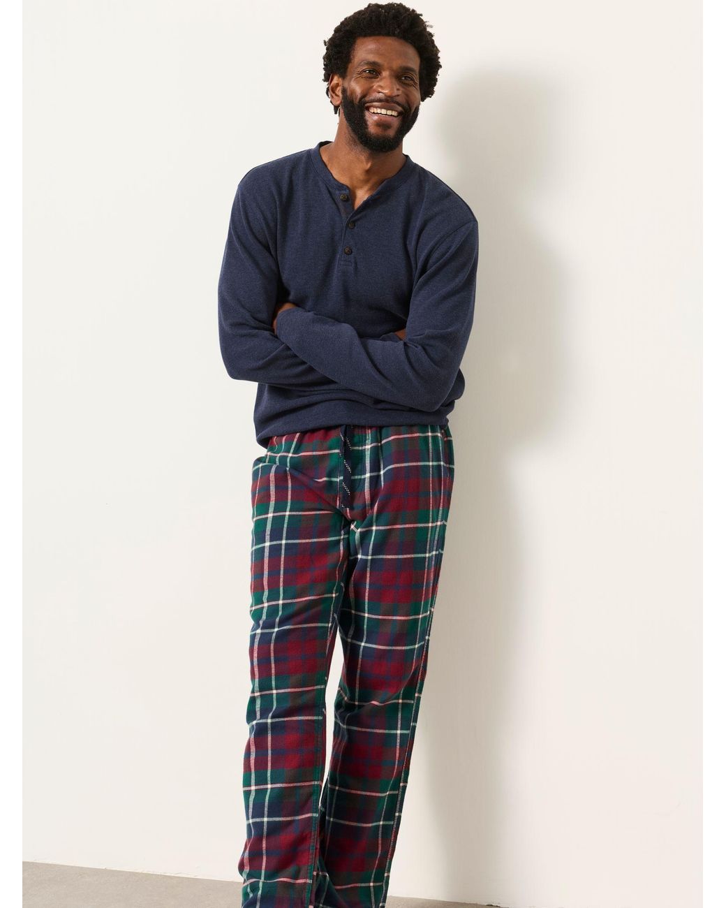 FatFace Blue Moray Check Pyjama Bottom for men