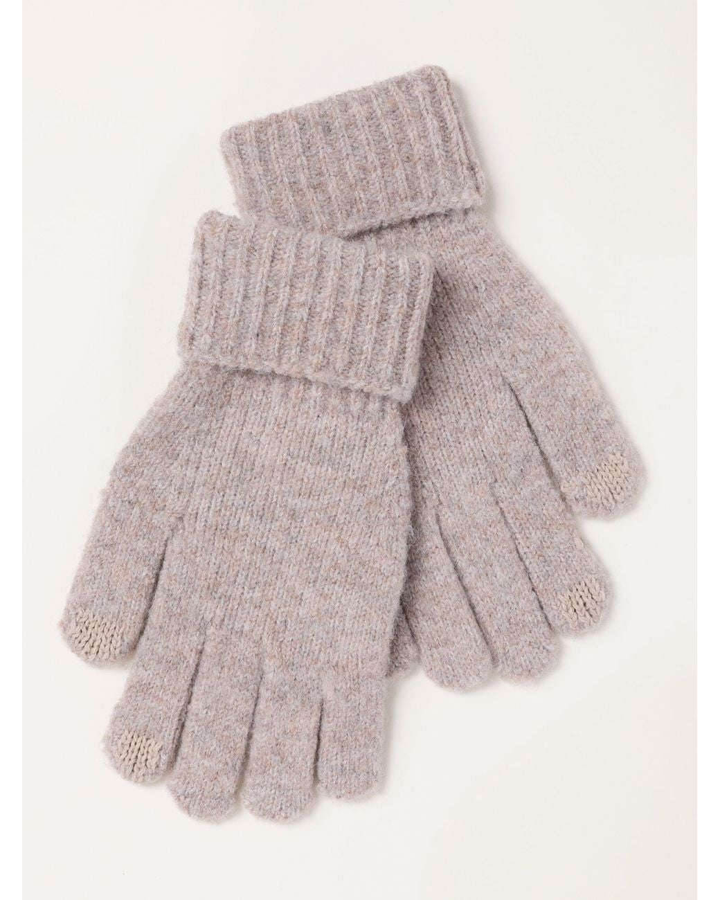 FatFace Natural Fatface Oatmeal Pointelle Gloves
