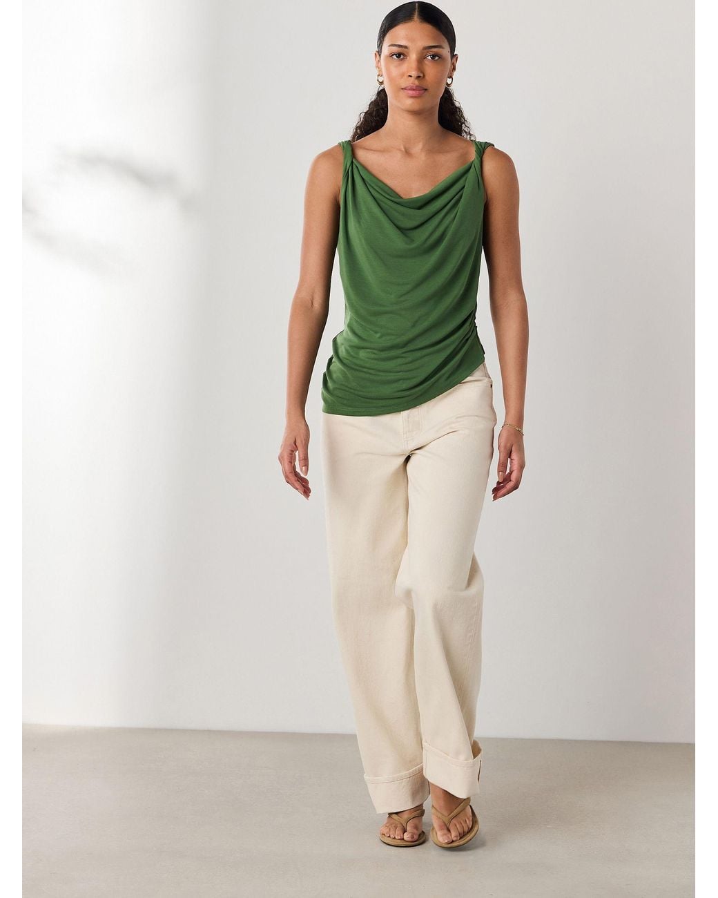 Next Green N. Premium Sleeveless Drape Top