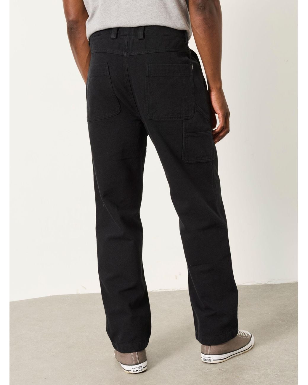 FatFace Black Fatface Paignton Washed Carpenter Trousers for men