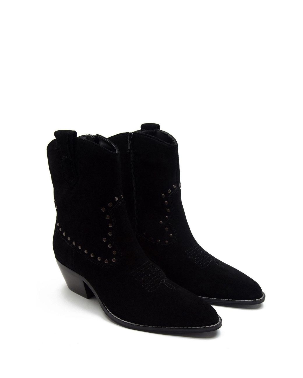 OFF THE HOOK Black Kensal Suede Leather Ankle Boots