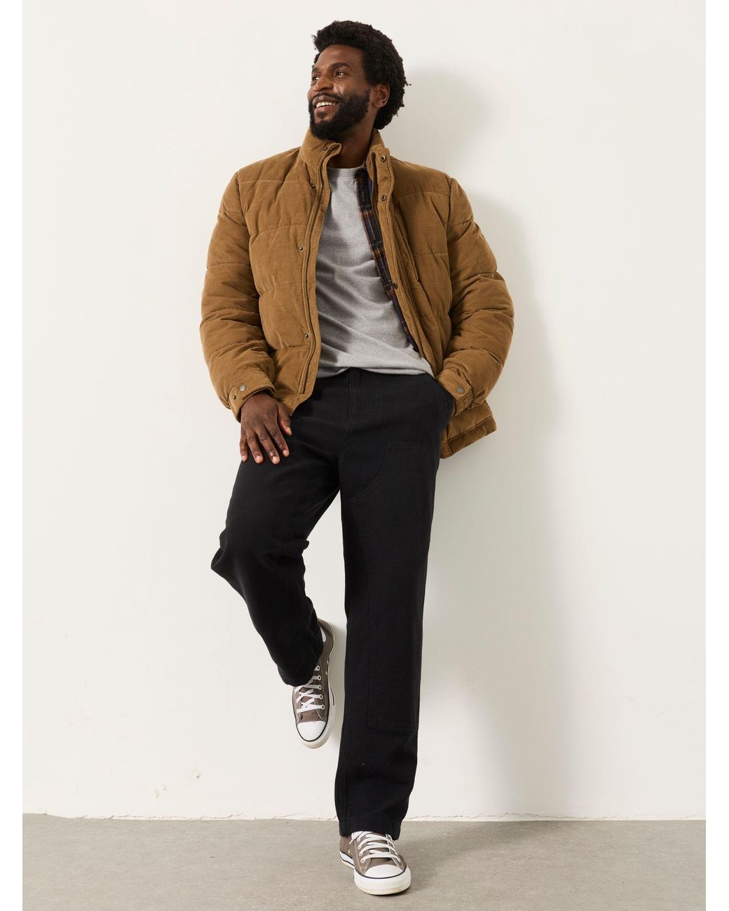 FatFace Black Fatface Paignton Washed Carpenter Trousers for men