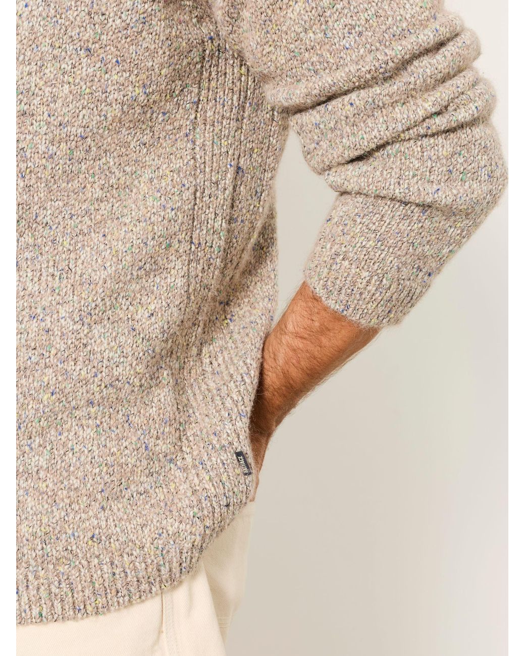 FatFace Brown Milport Knitted Crew Neck Jumper for men