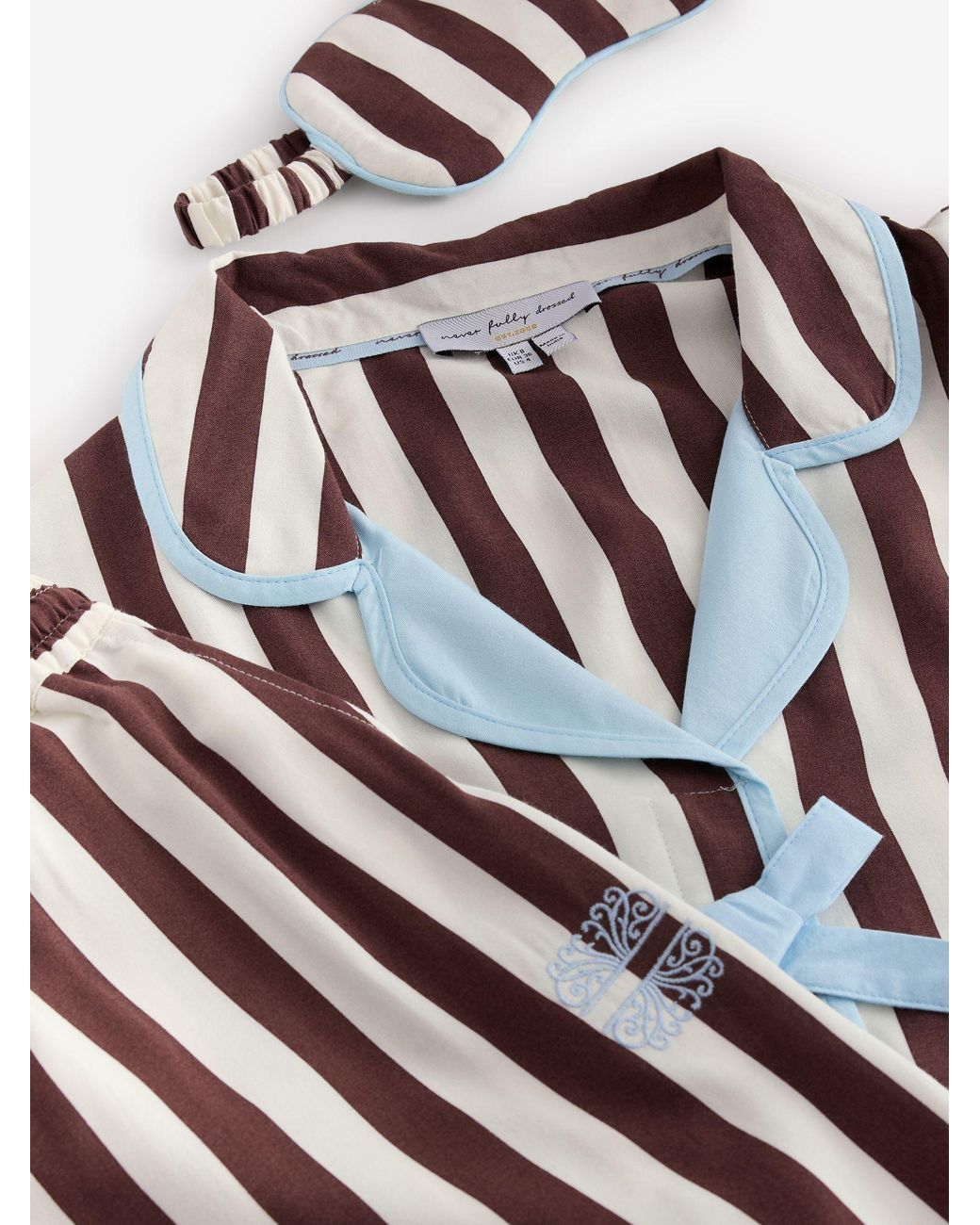 Never Fully Dressed White Chocolate Stripe Button Through Pyjamas
