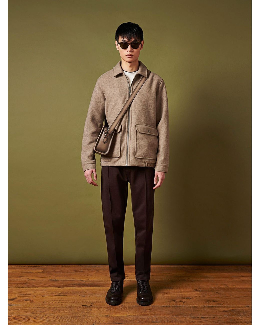 Peckham Rye Natural Wool Blend Bomber Jacket for men