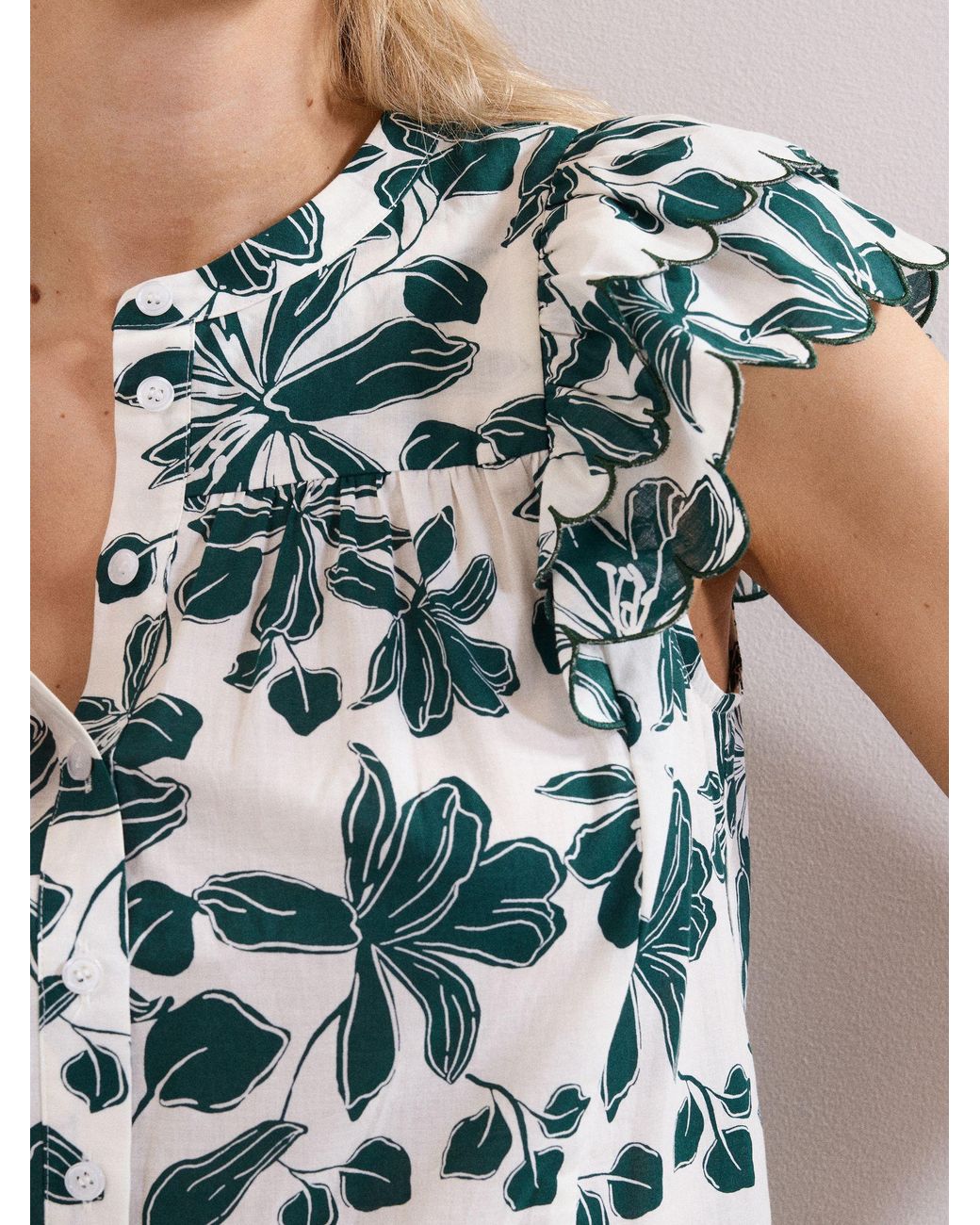 Phase Eight Blue Rena Cotton Blouse
