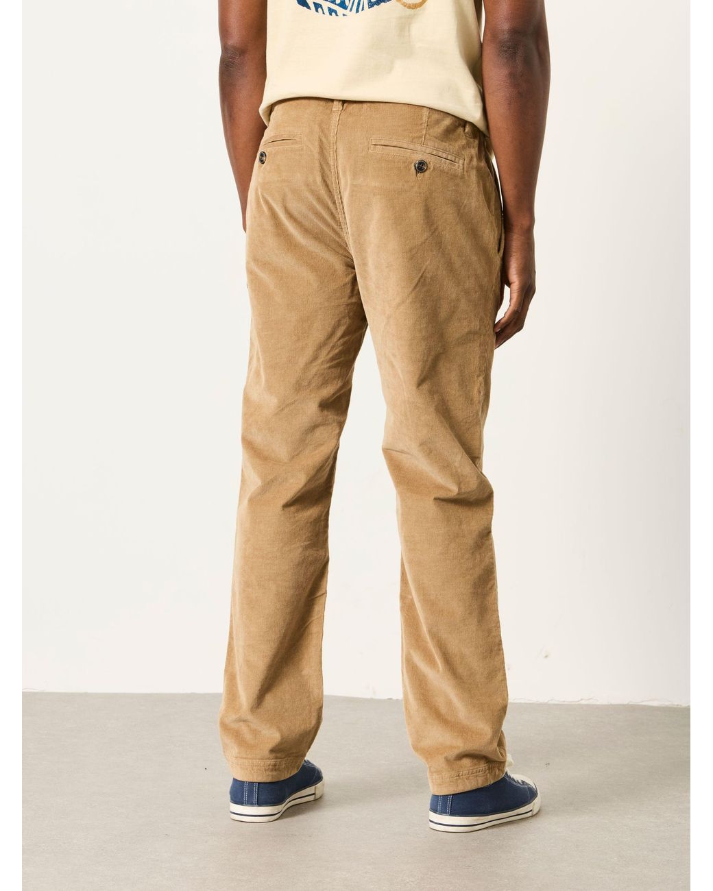 FatFace Blue Cord Straight Fit Trousers for men