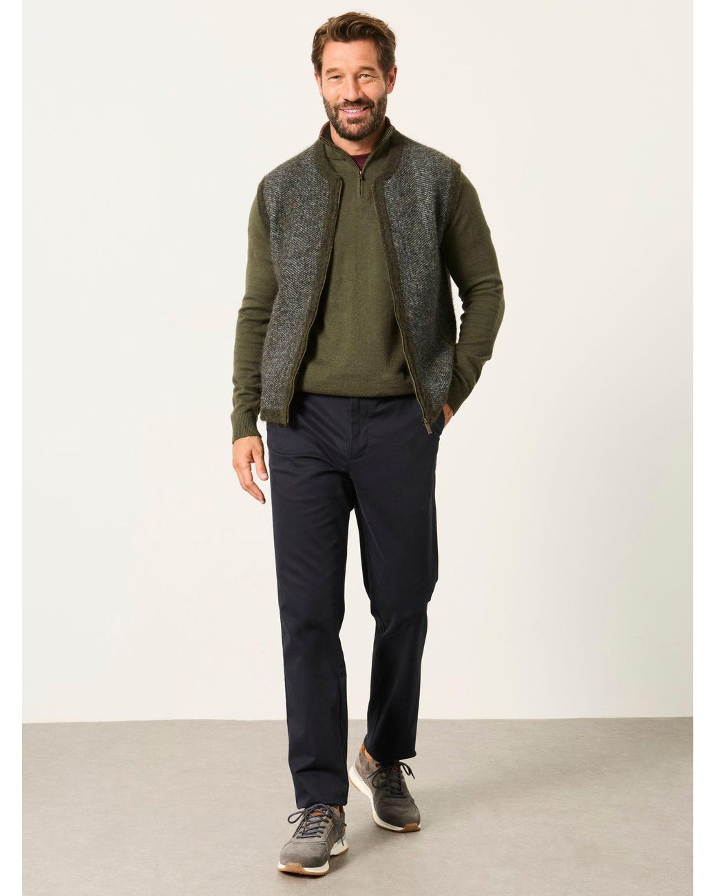 FatFace Blue Bosbury Tailored Fit Smart Chino Trousers for men