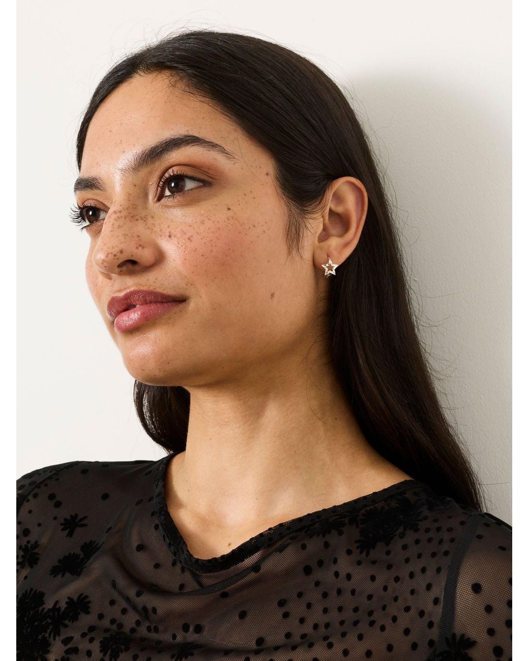 FatFace Natural Fatface Tone Star Huggie Earrings
