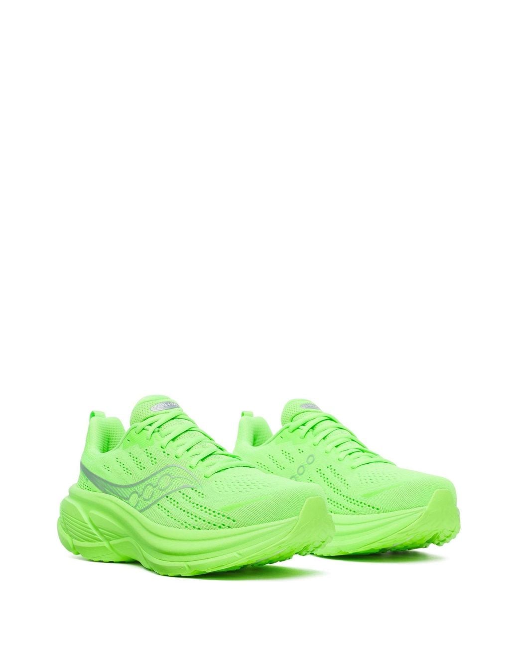 Saucony Green Neon Running Shoes With Breathable Mesh Upper for men