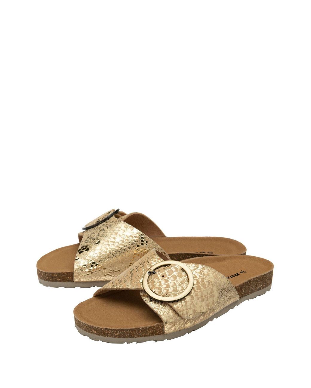 Dunlop Metallic Leather Footbed Mules