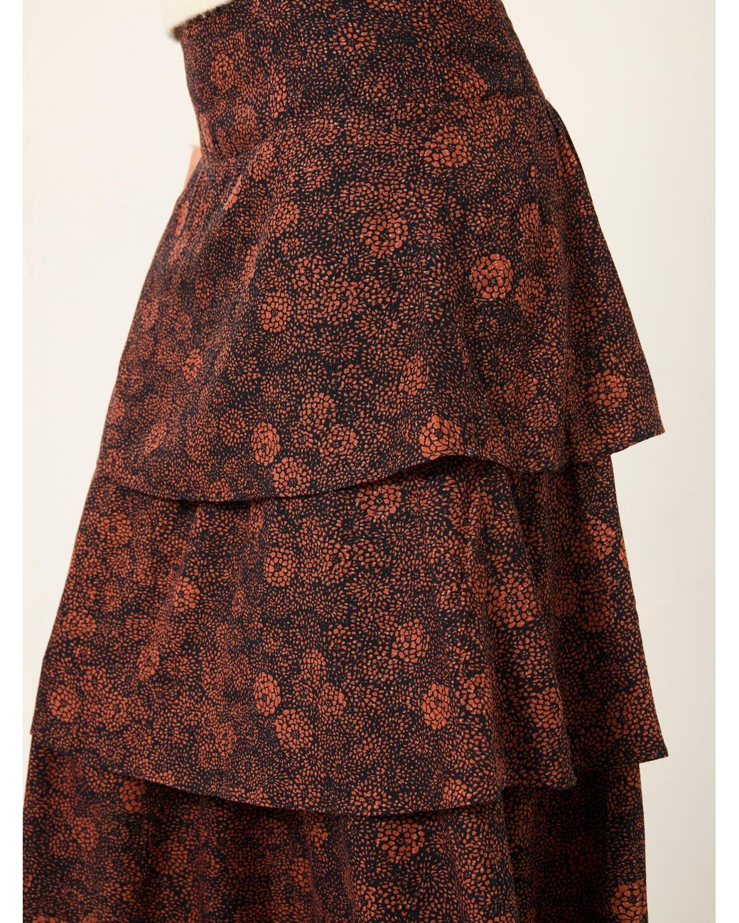 FatFace Brown Tonia Midi Skirt
