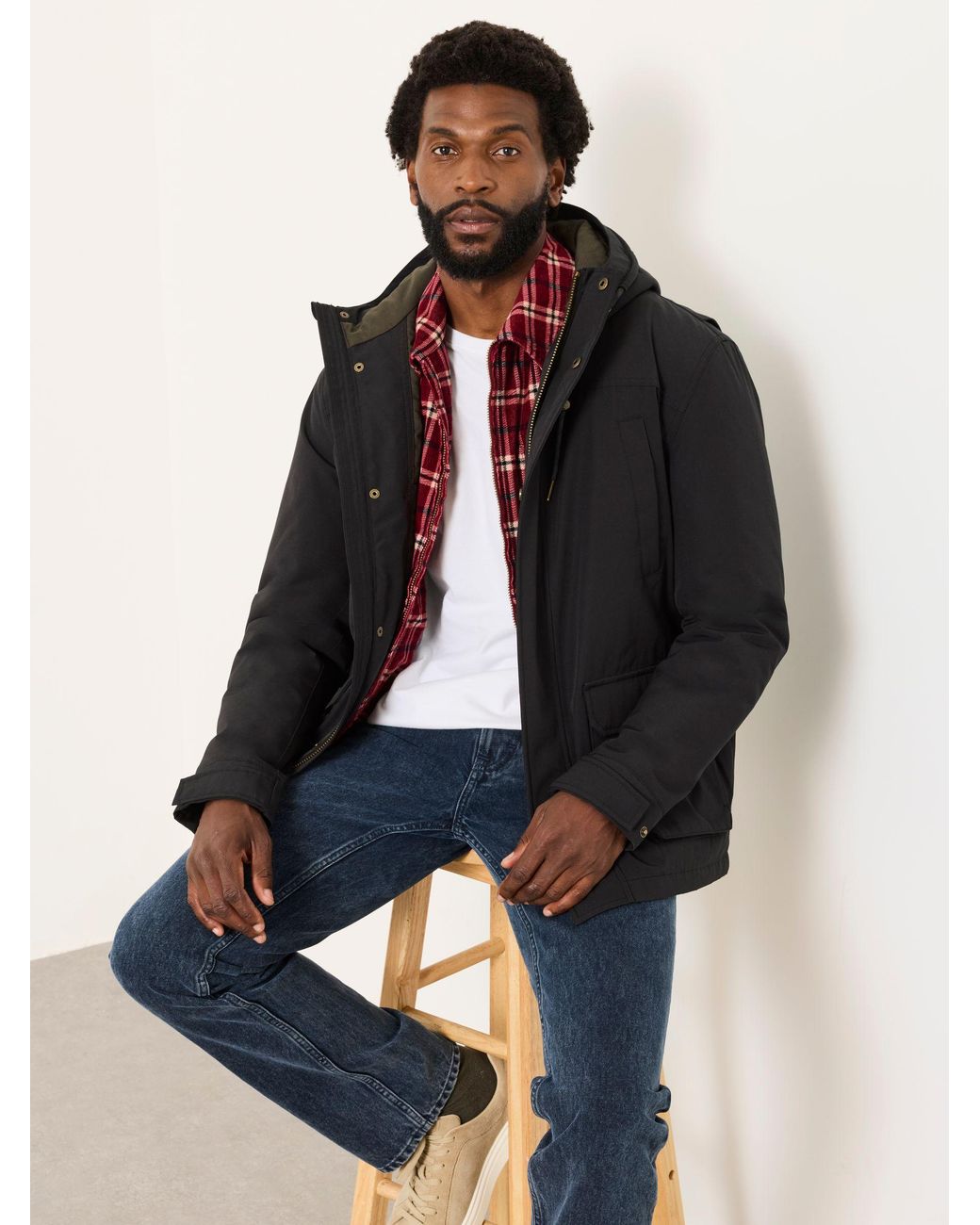 FatFace Black Waterproof Jacket for men