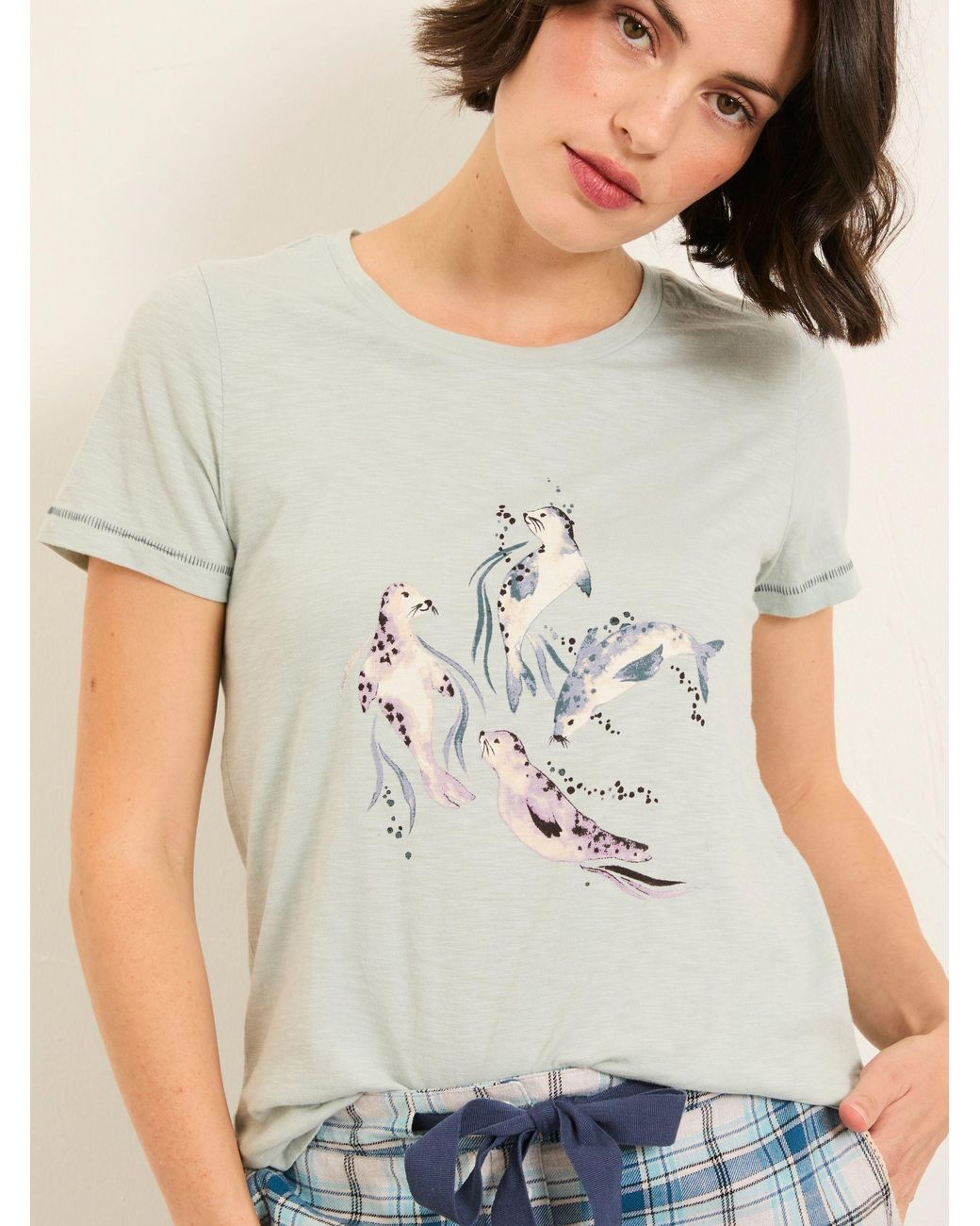 FatFace White Natalie Graphic T Shirt