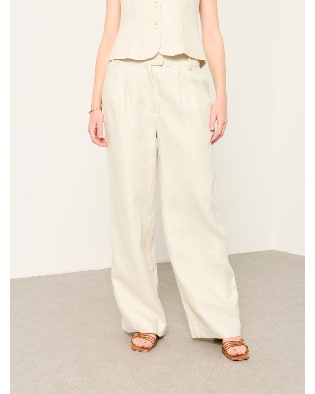 FatFace Natural Aya Linen Trouser