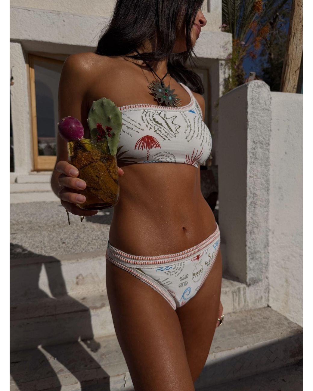Never Fully Dressed Brown One Shoulder Bikini Top