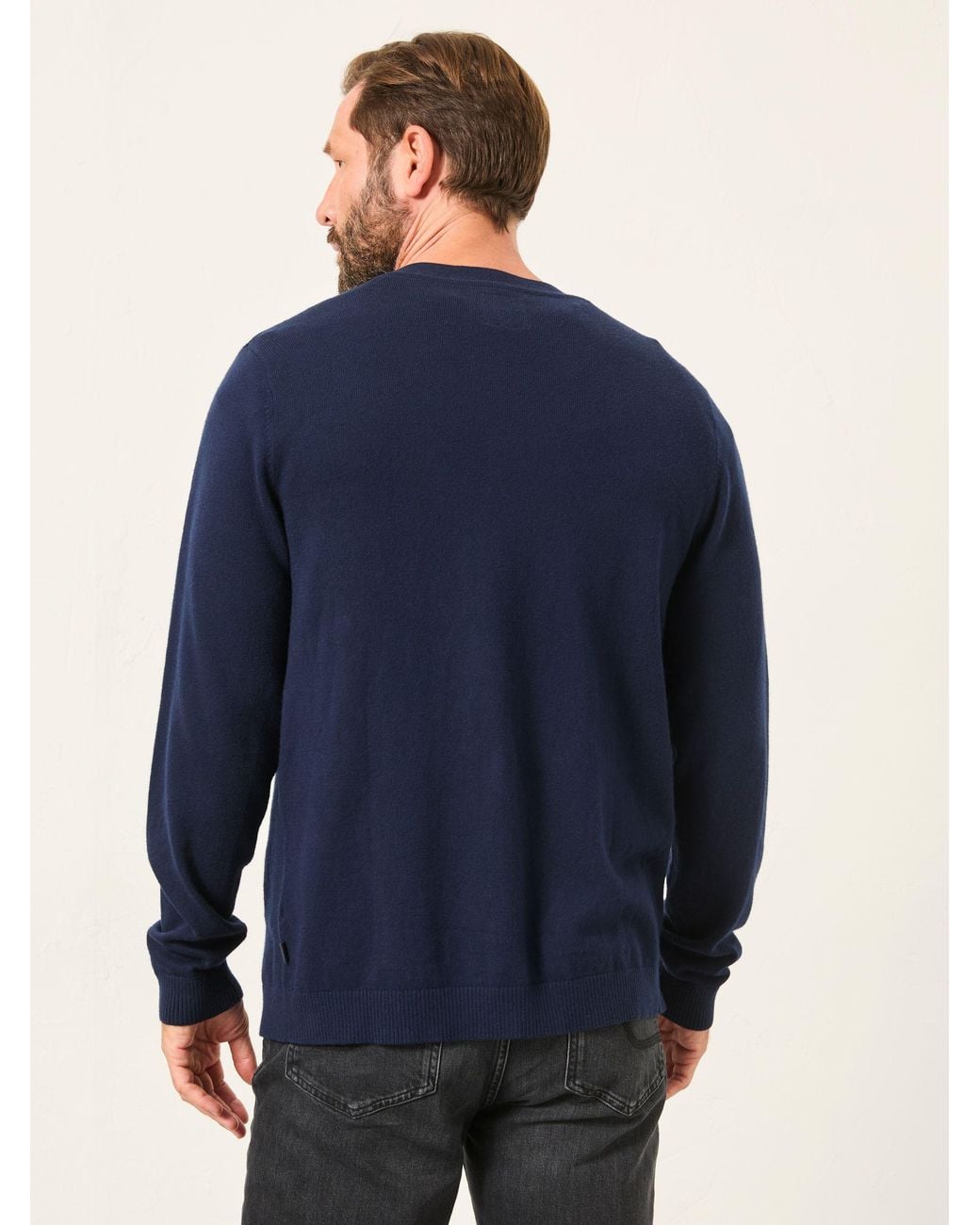 FatFace Blue Rye Knitted Button Cardigan for men
