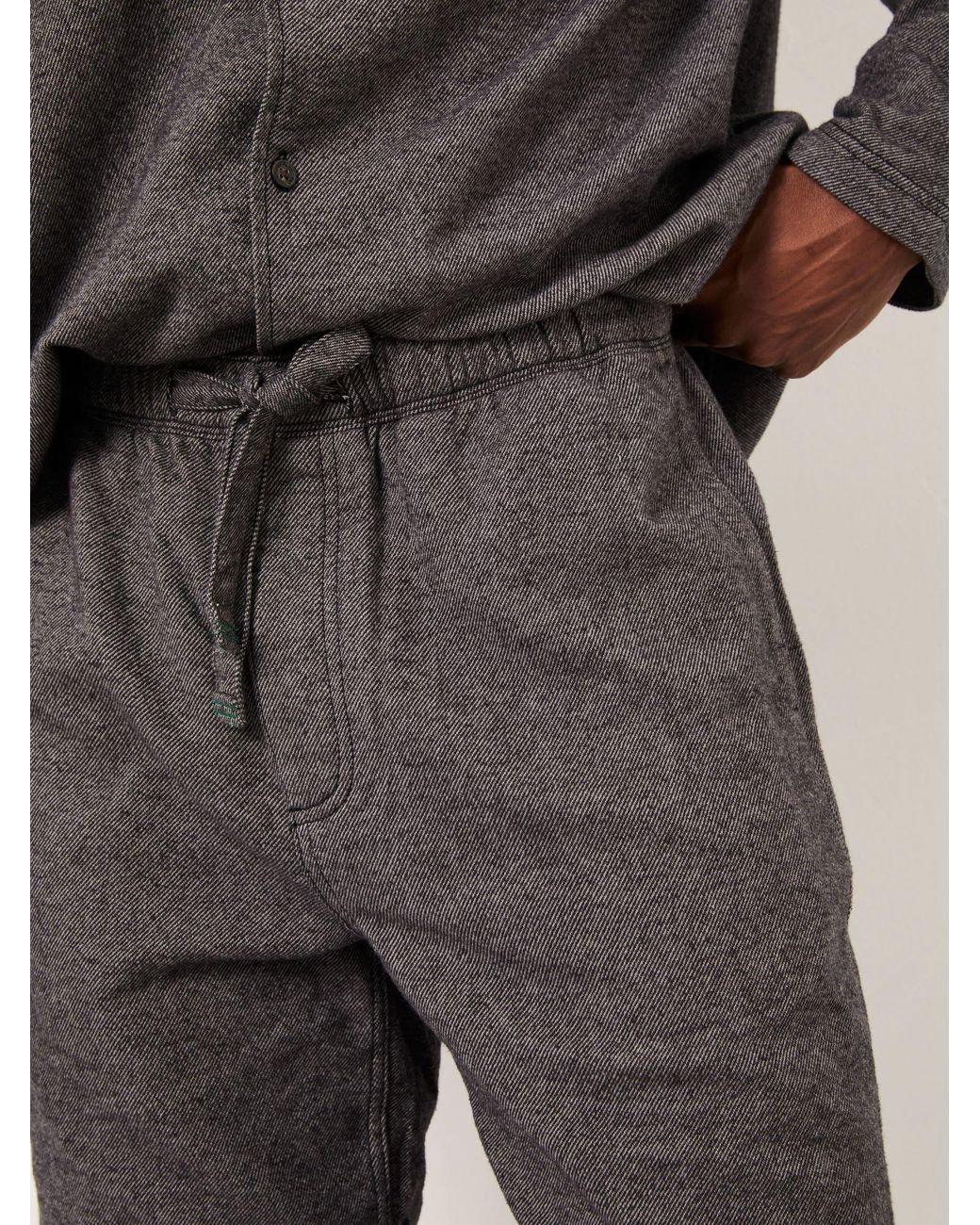 FatFace Gray Brushed Twill Pyjama Shorts for men