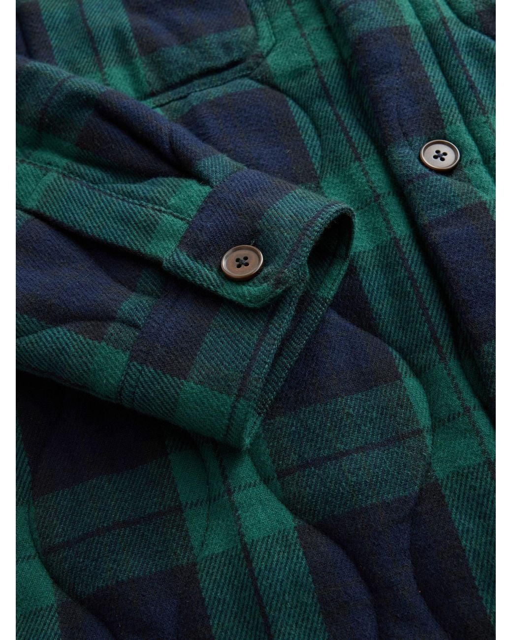 Next Green Check Quilted Lined Shacket for men