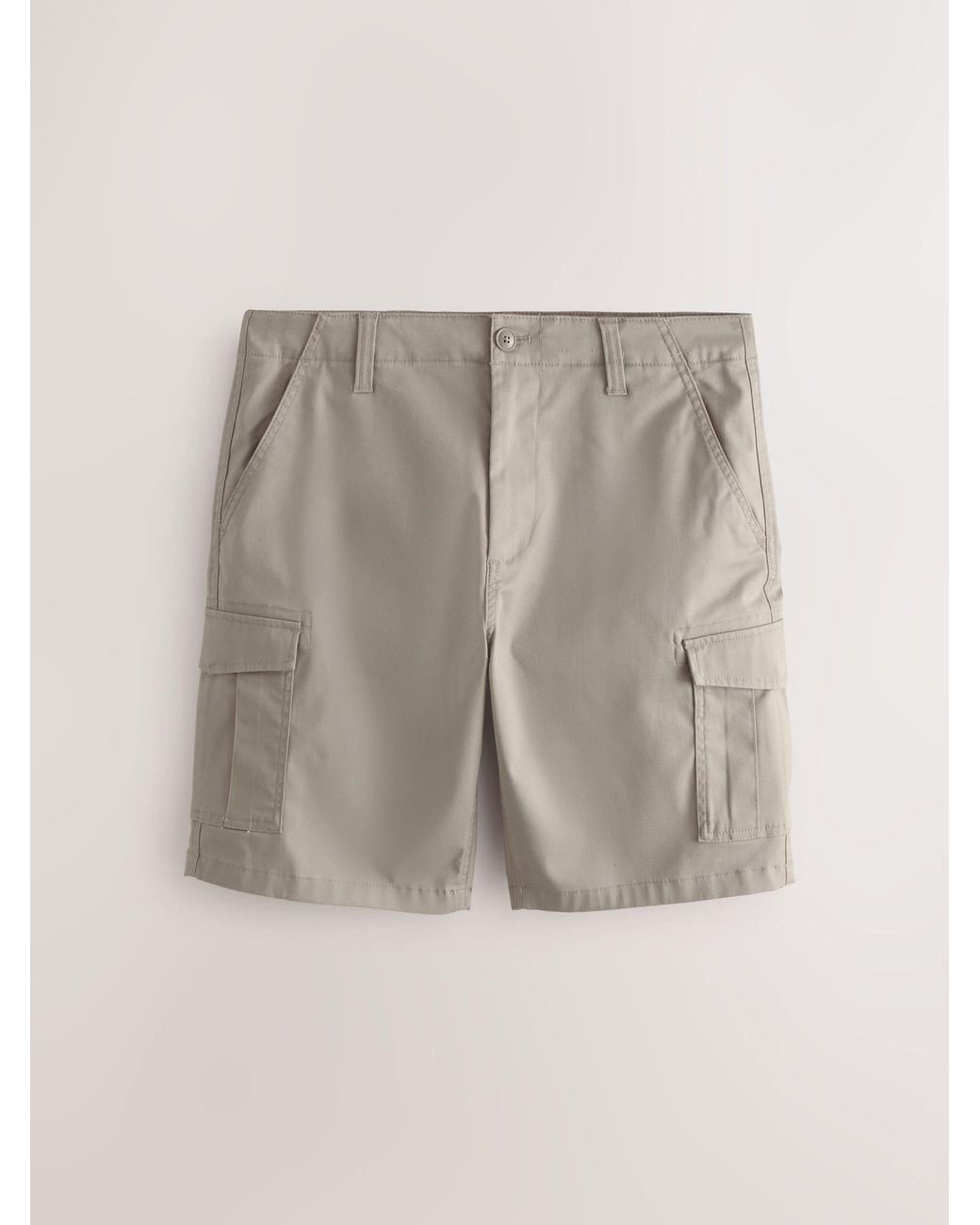 Next Gray Stretch Cotton Rich Cargo Shorts for men