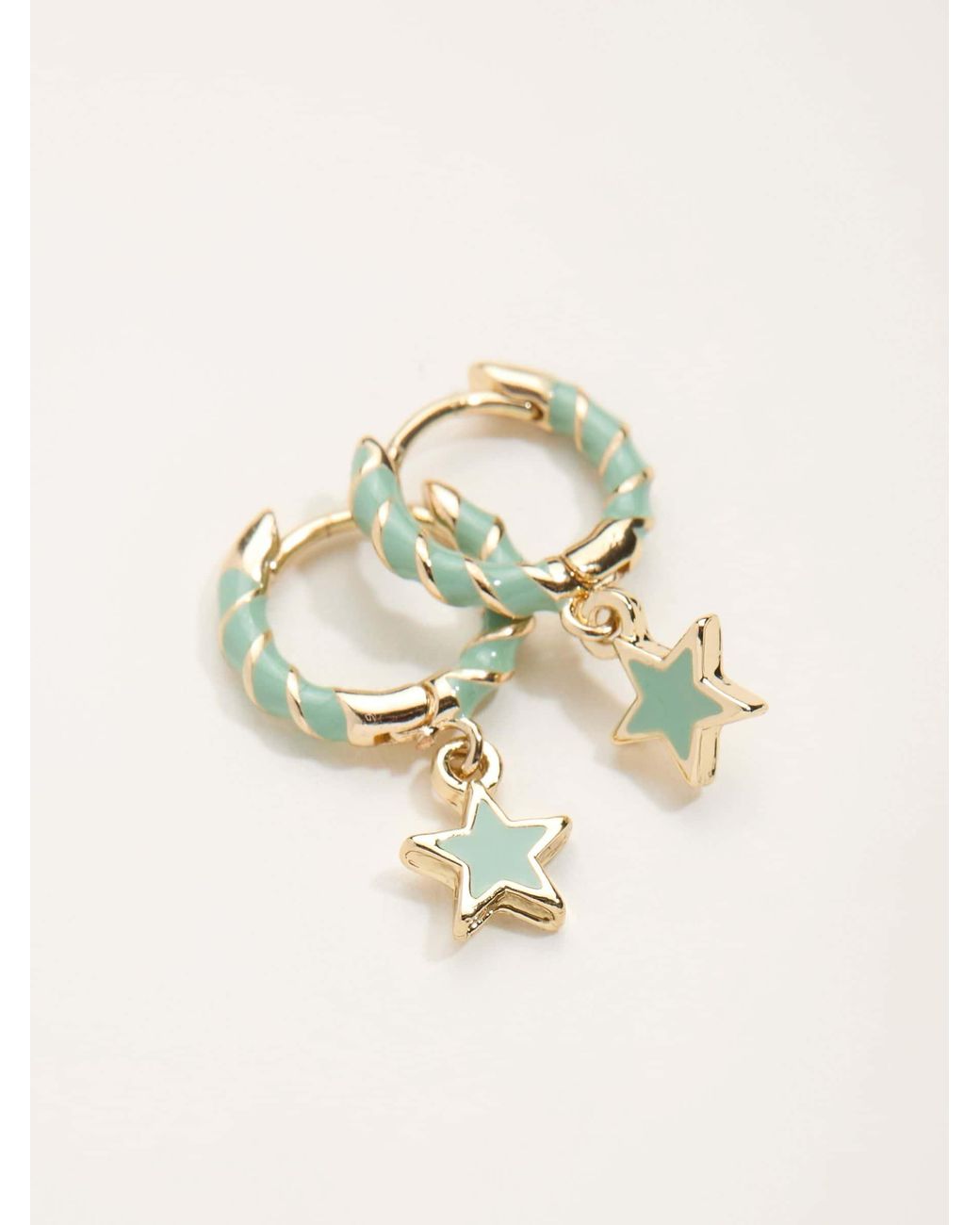 FatFace Natural Fatface Star Twist Hoop Earrings