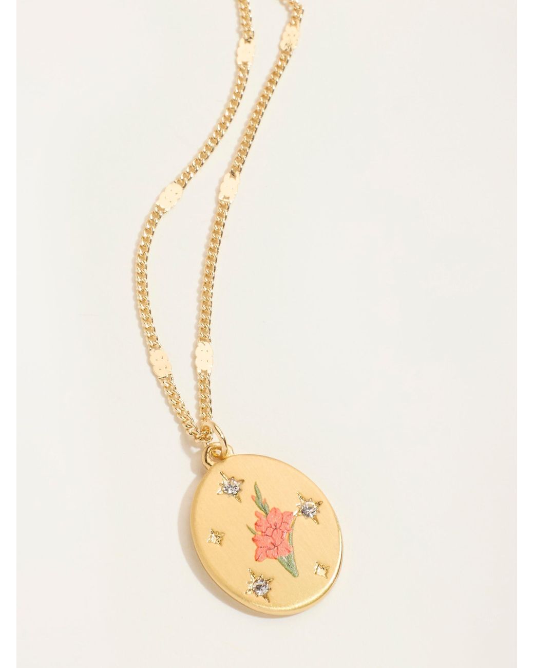 FatFace Natural Fatface August Birth Flower Necklace
